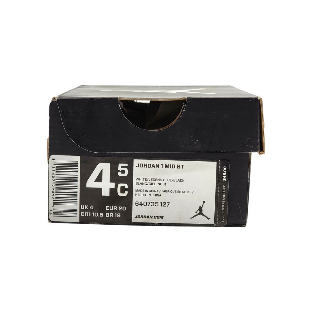 Nike Air Jordan 1 Mid BT Toddler White Legend Blue 640735-127 US 4.5C - New - Picture 7 of 8